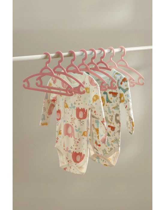 6’lı Bebek Askısı & Bebek Gardırop Askısı Pembe Set