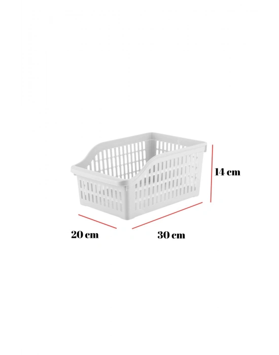 6’lı Buzdolabı Organizeri Düzenleyici Çok Amaçlı Dolap Düzenleyici Beyaz 12x30x14 cm
