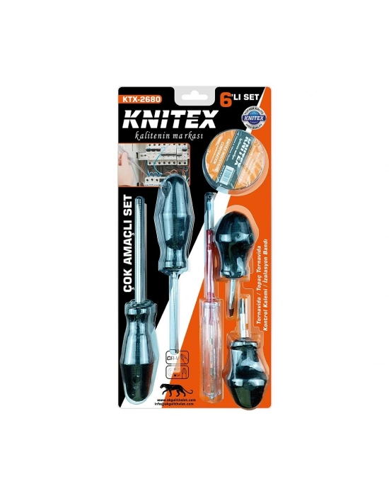 6pcs Tornavida - Çok Amaçlı Set Tornavida - Topaç Tornavida - Kontrol Kalem - Elektrik Bant