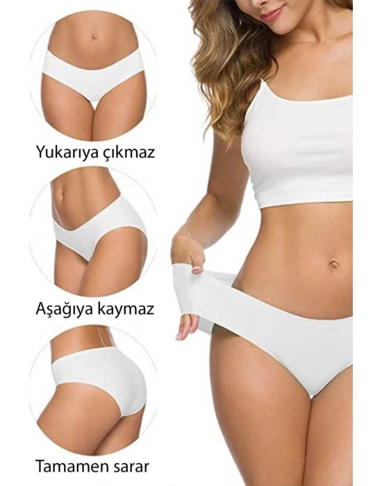 7 Adet Kadın Dikişsiz Lazer Kesim Esnek İz yapmayan Külot S8