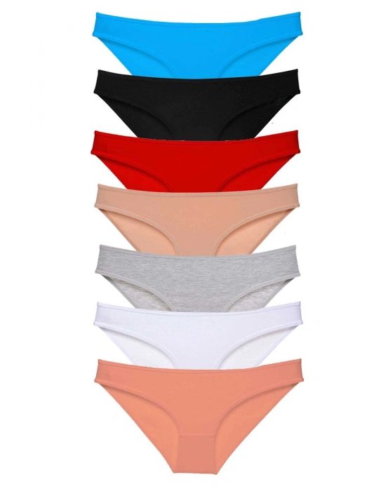 7 adet Süper Eko Set Likralı Kadın Slip Külot Set 1