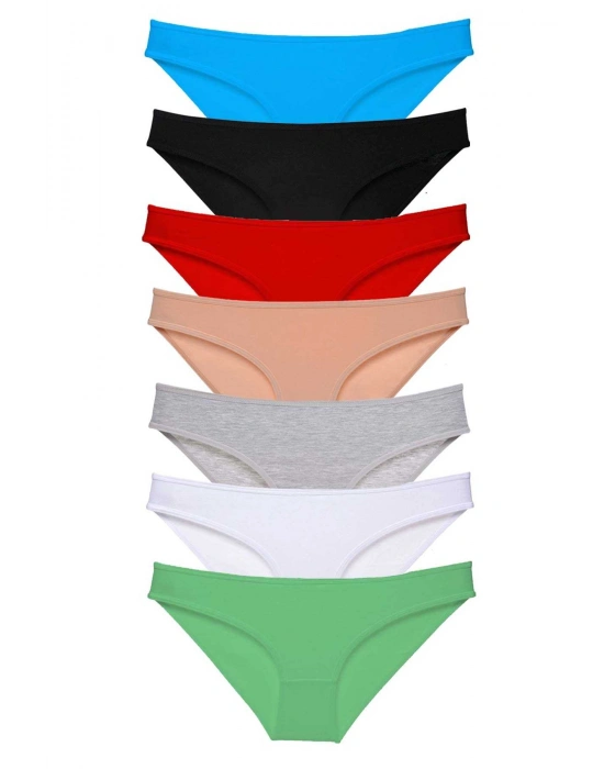 7 adet Süper Eko Set Likralı Kadın Slip Külot Set 2