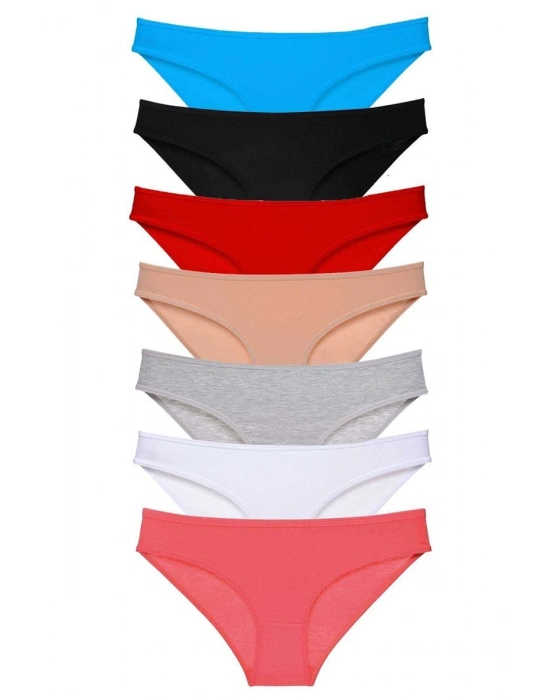 7 adet Süper Eko Set Likralı Kadın Slip Külot Set 3