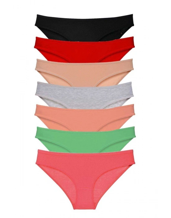 7 adet Süper Eko Set Likralı Kadın Slip Külot Set 4