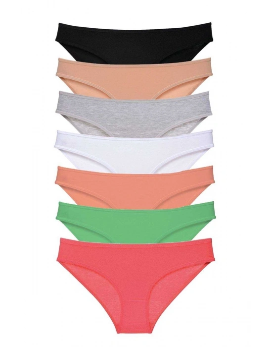 7 adet Süper Eko Set Likralı Kadın Slip Külot Set 7
