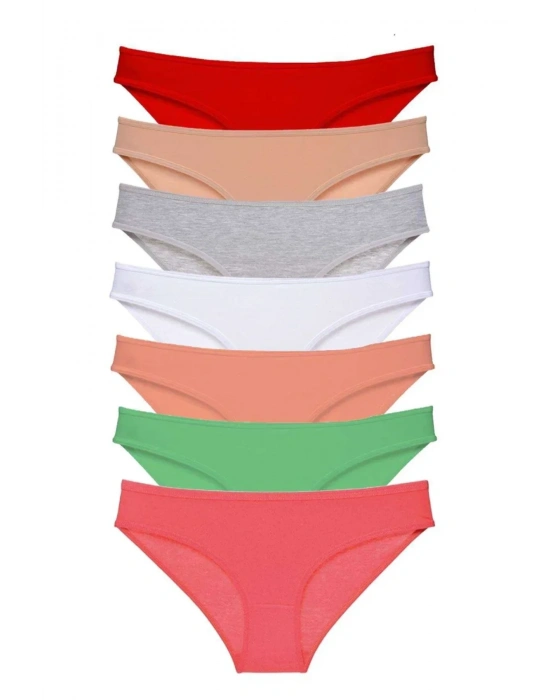 7 adet Süper Eko Set Likralı Kadın Slip Külot Set 8
