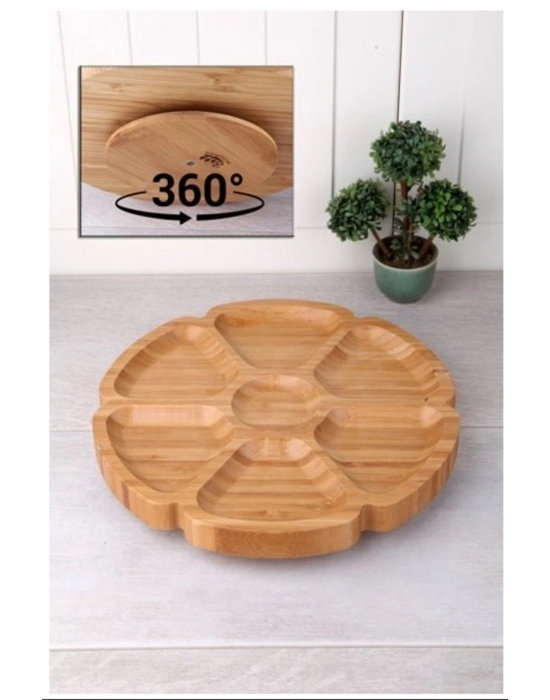 7 Bölmeli 25 Cm Dönerli Bambu Sunum Royaleks-BLS DS7-2525