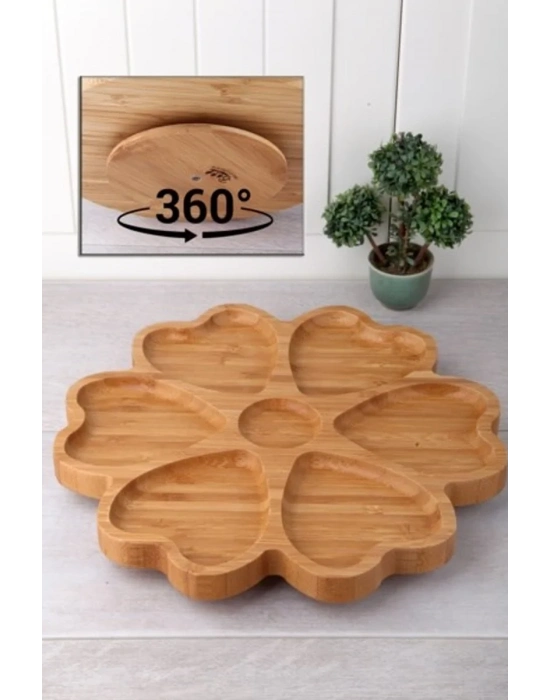 7 Bölmeli Döner Bambu Sunum Tabağı Royaleks-KDS3030