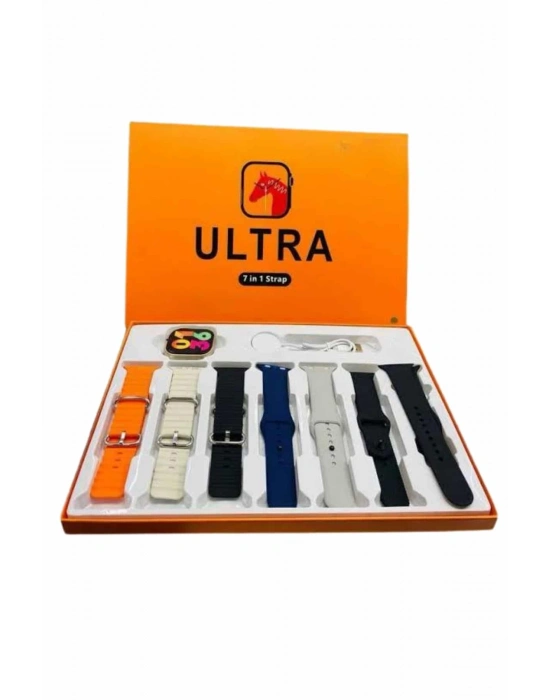 ® 7 Kordonlu Akıllı Saat Plastik Kordon Hasır Kordon Çelik Kordon