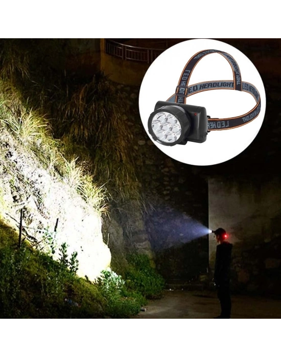 7 Ledli Şarjlı Baret Kafa Lambası Wt-701