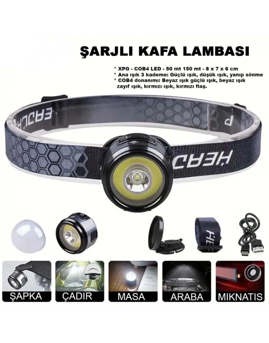7 Mod Şarjlı Kafa Ve Kamp Lambası Wt-618
