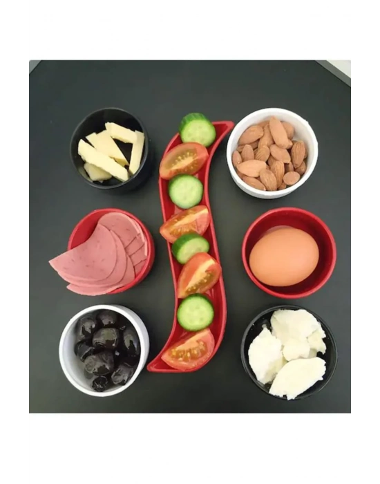 7 Parça Kahvaltı Seti Sosluk İftariyelik Çerezlik Kırılmaz Melamin Çap 7 cm