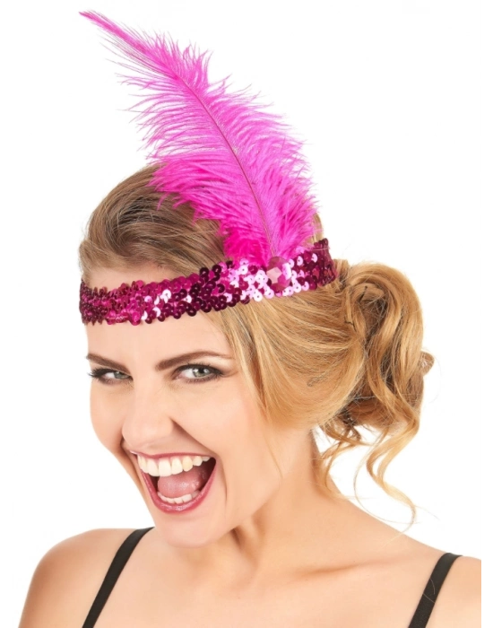 70'ler 80'ler Ve 90'lar Temalı Fuşya Renk Çarliston Saç Bandı