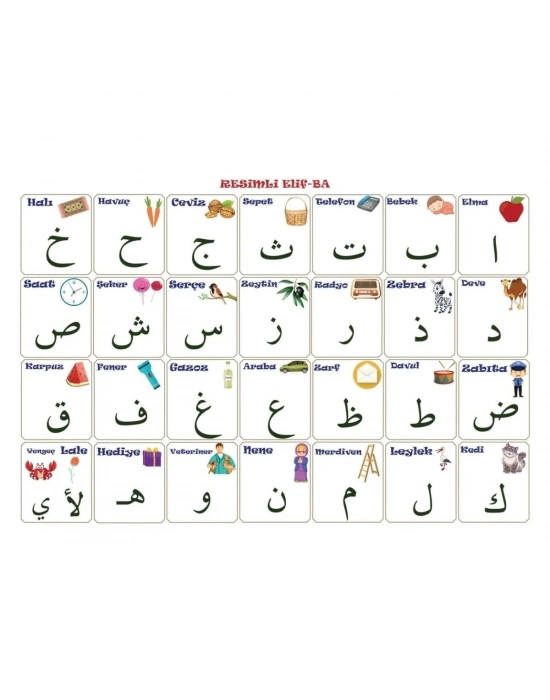 ®  70x100 cm Statik Kağıt Elif-Ba Öğrenme Tahtası