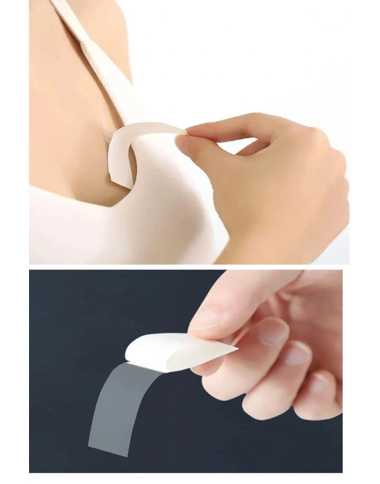 72 Adet Çift Taraflı Transparan Dekolte Kapatıcı Yapışkan  Paça Boyu Düzeltici -askılı Elbise Bandı