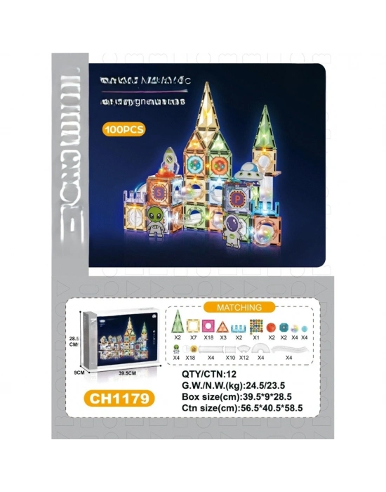 7.5CM Işıklı Blok 100 Parça