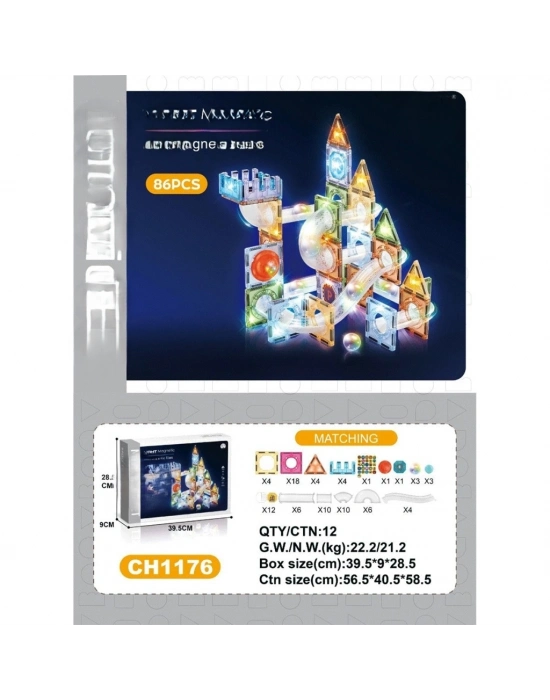 7.5CM Işıklı Blok 86 Parça