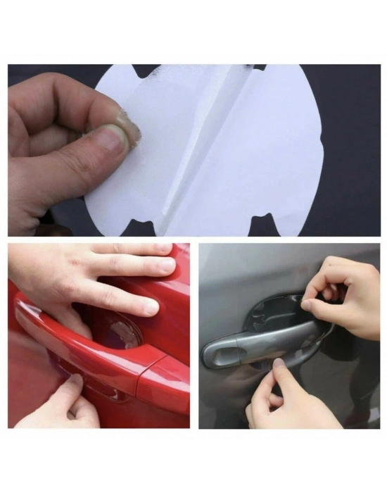 8 Adet Araba Kapı Kolu Koruyucu Çizilme Önleyici Şeffaf Sticker Film Koruma Seti