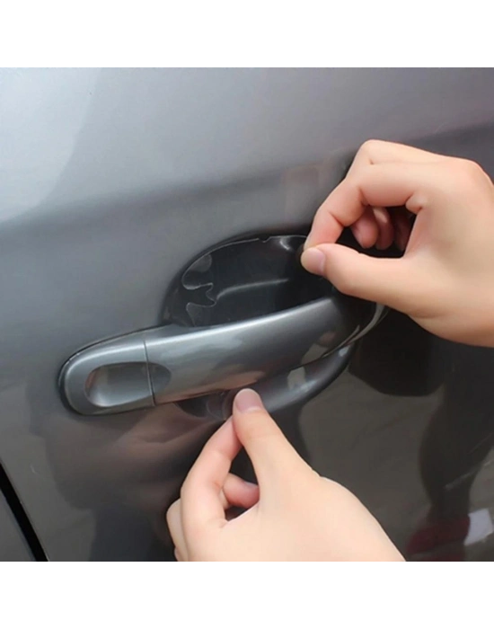 8 Adet Araba Kapı Kolu Koruyucu Çizilme Önleyici Şeffaf Sticker Film Koruma Seti