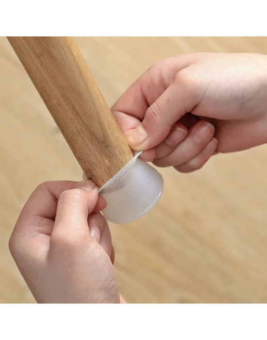 8 Adet Masa Sandalye Mobilya Ayağı Koruyucu Silikon Kılıf -gürültü Emici Parke Koruyucu Silikon