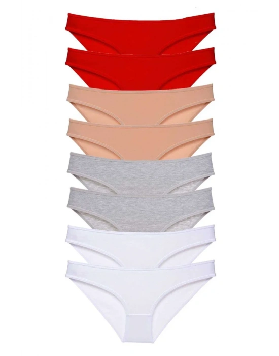 8 adet Süper Eko Set Likralı Kadın Slip Külot 532