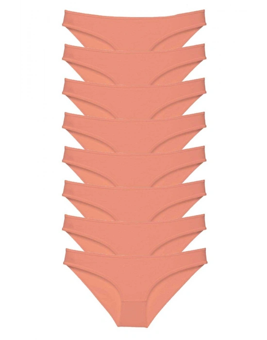 8 adet Süper Eko Set Likralı Kadın Slip Külot Pudra