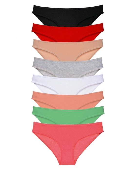 8 adet Süper Eko Set Likralı Kadın Slip Külot Set 1