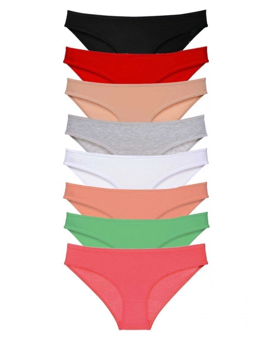 8 adet Süper Eko Set Likralı Kadın Slip Külot Set 1