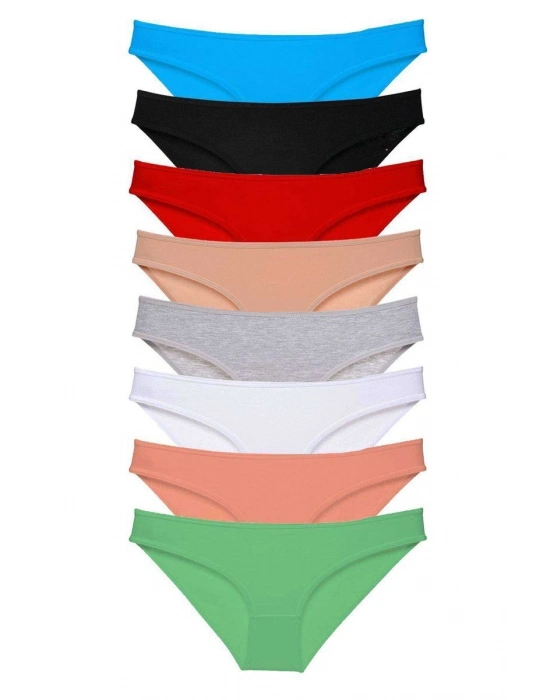 8 adet Süper Eko Set Likralı Kadın Slip Külot Set 1