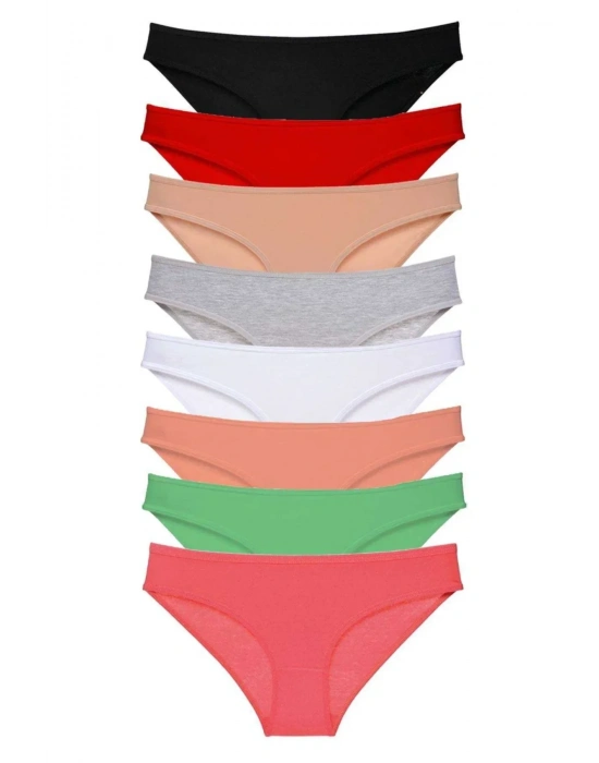 8 adet Süper Eko Set Likralı Kadın Slip Külot Set 1