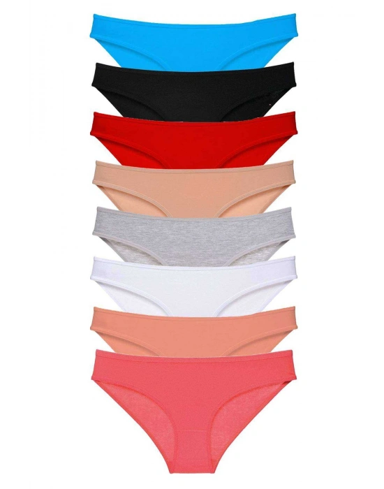 8 adet Süper Eko Set Likralı Kadın Slip Külot Set 2