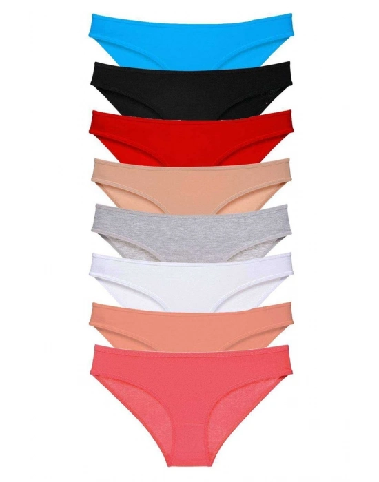 8 adet Süper Eko Set Likralı Kadın Slip Külot Set 2