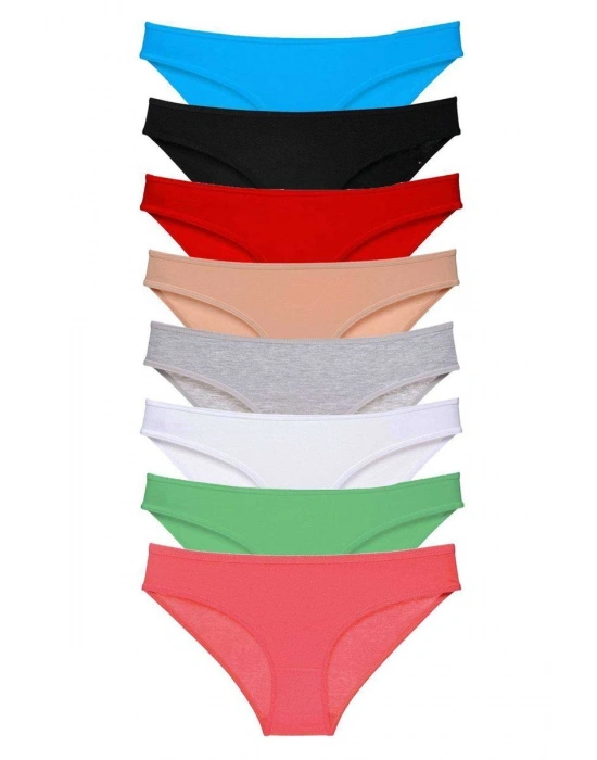 8 adet Süper Eko Set Likralı Kadın Slip Külot Set 3