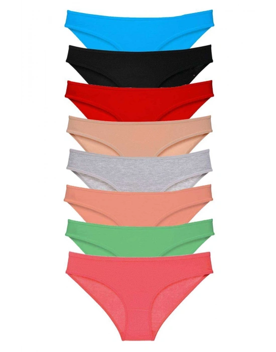 8 adet Süper Eko Set Likralı Kadın Slip Külot Set 4