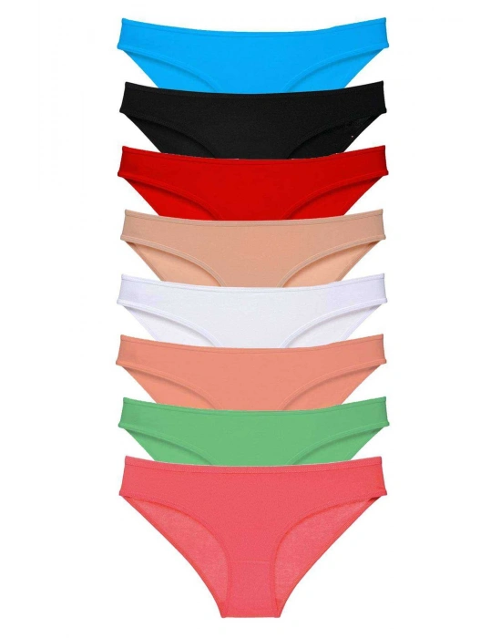 8 adet Süper Eko Set Likralı Kadın Slip Külot Set 5