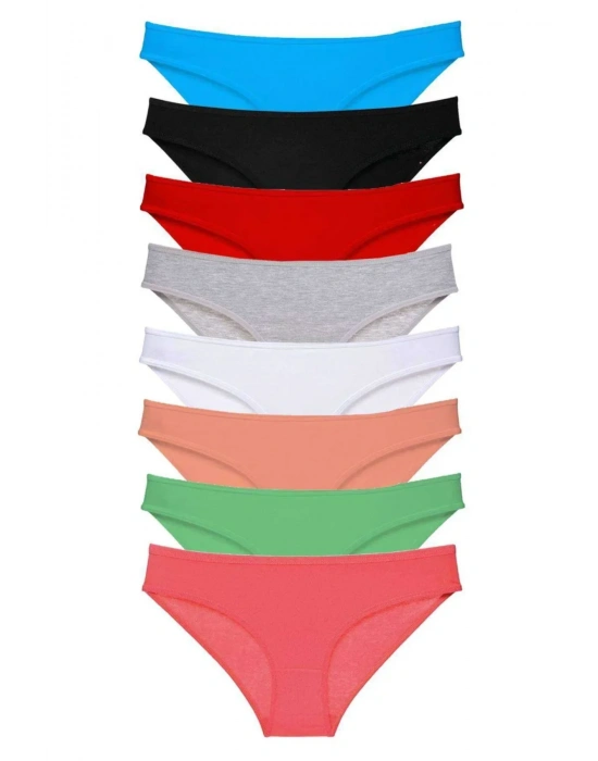 8 adet Süper Eko Set Likralı Kadın Slip Külot Set 6