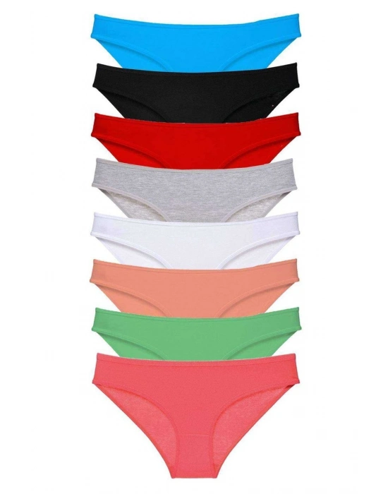 8 adet Süper Eko Set Likralı Kadın Slip Külot Set 6