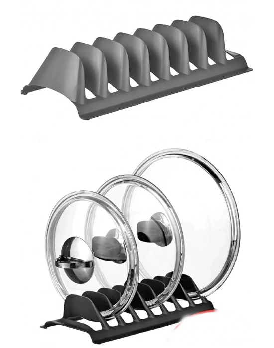 8 Bölmeli Tencere Kapak Rafı - Simple Tabaklık - Kapak Organizeri