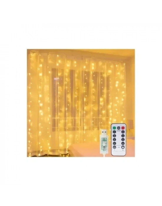 8 Fonksiyonlu Uzaktan Kumandalı Peri Perde Led - 3x3 Metre Günışığı
