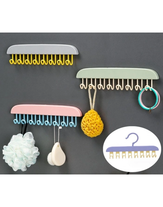 ® 8 Kancalı Çok Amaçlı Yapışkanlı Askı