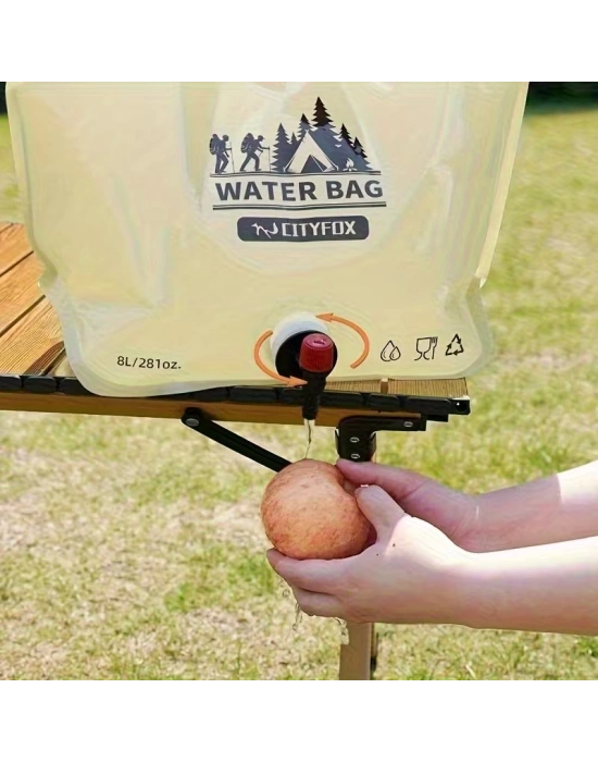 8 Litre Katlanabilir Musluklu Su Kabı - Kamp ve Doğa - Taşıma Kulplu