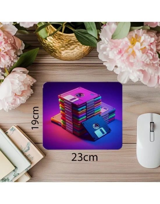 80’ler Veri Deposu Mouse Pad - 19x23 cm 2 mm Dikdörtgen İthal Baskılı Mouse Pad