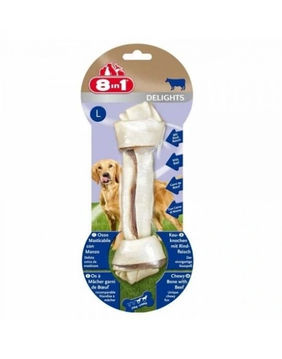 8in1 Delights Bones Biftekli Köpek Kemik Ödülü Large 85 Gr