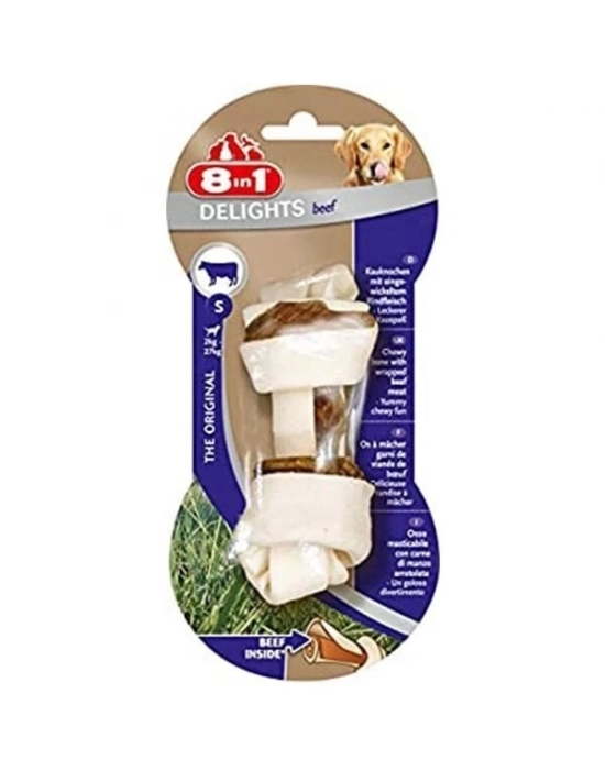 8in1 Delights Bones Biftekli Köpek Kemik Ödülü Small
