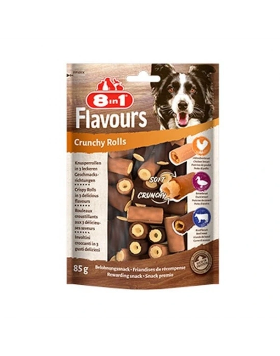 8in1 Flavours Crunchy Rolls Rulo Şeklinde Köpek Ödül Maması 1 Adet 85 Gr