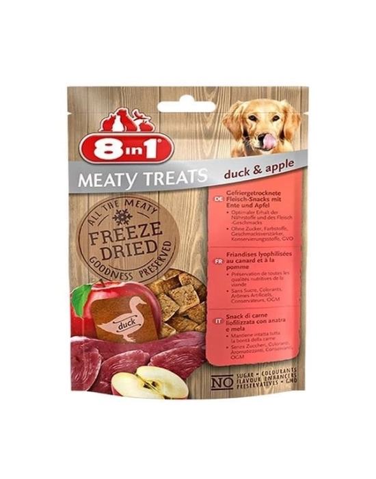 8in1 Freeze Dried Tahılsız Kurutulmuş Ördek ve Elmalı Köpek Ödül Maması 1 Adet 50 Gr