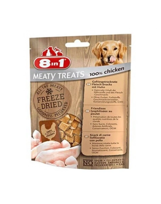 8in1 Freeze Dried Tahılsız Kurutulmuş Tavuklu Köpek Ödül Maması 1 Adet 50 Gr