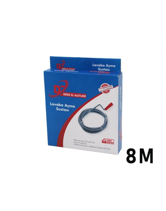 Deniz El Aletleri ( 8mt ) ( Susta ) ( Spiral Esnek Yay ) Lavabo & Gider Boru Açar*48