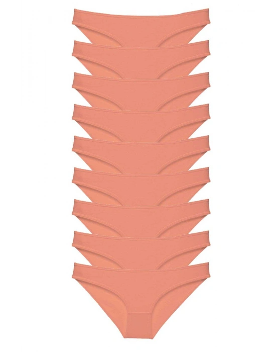 9 adet Süper Eko Set Likralı Kadın Slip Külot Pudra