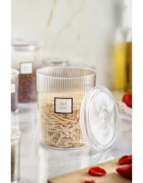 9lu Barok Yuvarlak Büyük Kavanoz Seti & Saklama Kabı & Erzak Kabı (9*2000 ML)